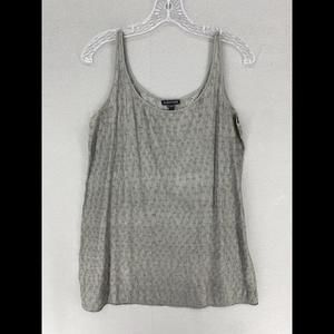 EILEEN FISHER Womens Tank Size Small Gray Silver Textured Silk Long Tunic Top